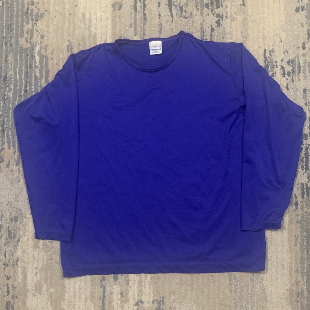 Vintage Patagonia Capilene Base Layer Long Sleeve Shirt Blue Size large